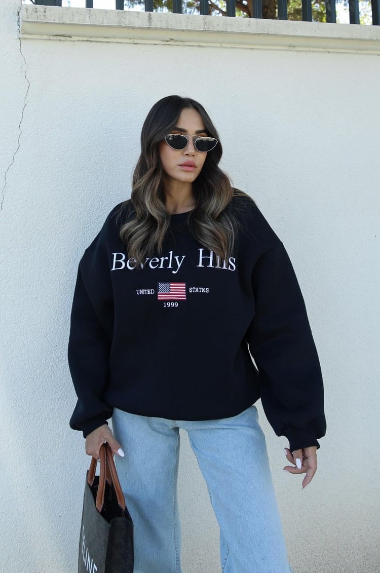 Lacivert Beverly Hils Sweatshirt