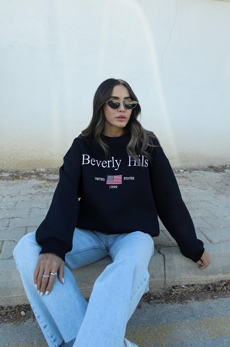 Lacivert Beverly Hils Sweatshirt
