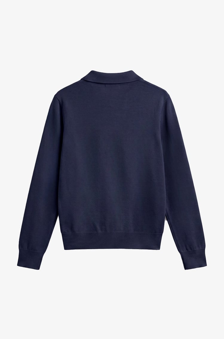 Lacivert Button Polo Yaka Kazak