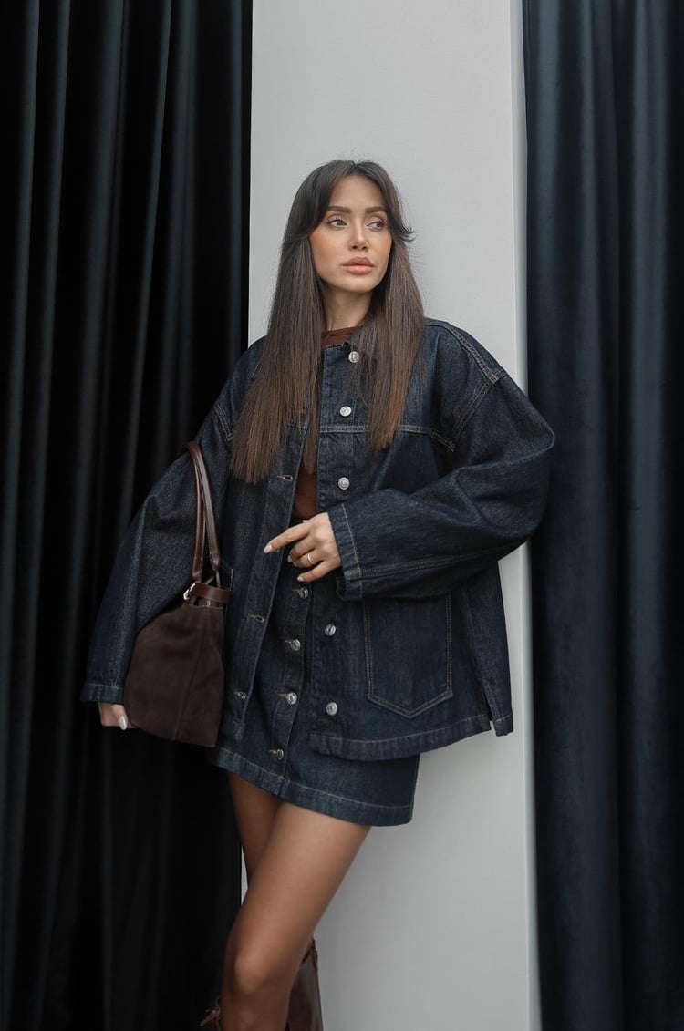 Lacivert Denim Ceket