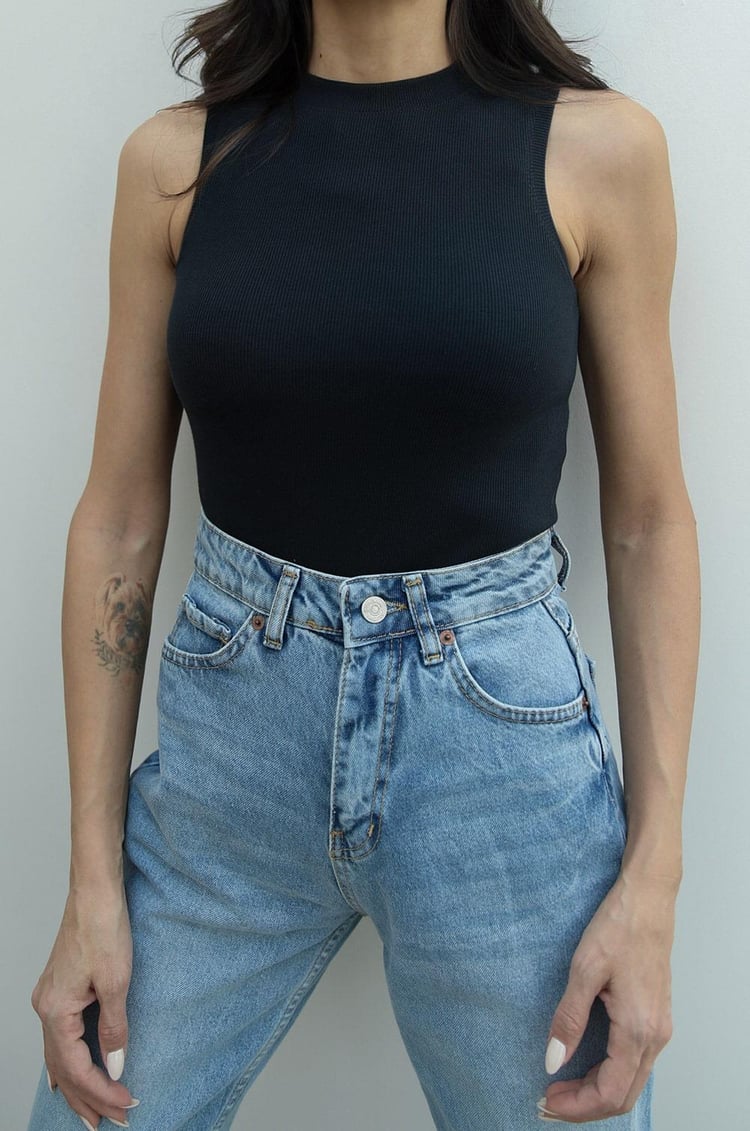 Lacivert Halter Yaka Fitilli Atlet