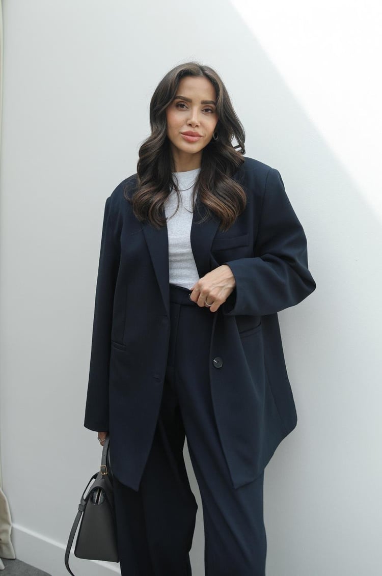 Lacivert Keila Vatkalı Blazer Ceket