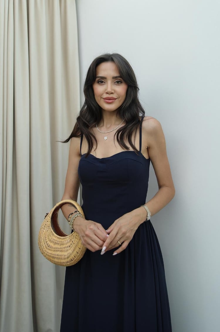 Lacivert Kenza İp Askılı Elbise