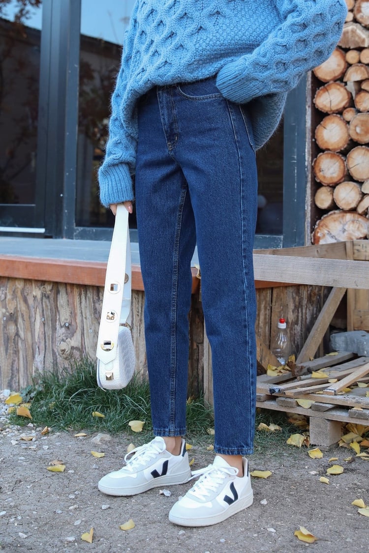 Lacivert Mom Jean
