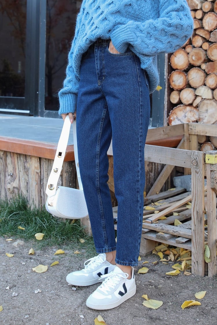 Lacivert Mom Jean