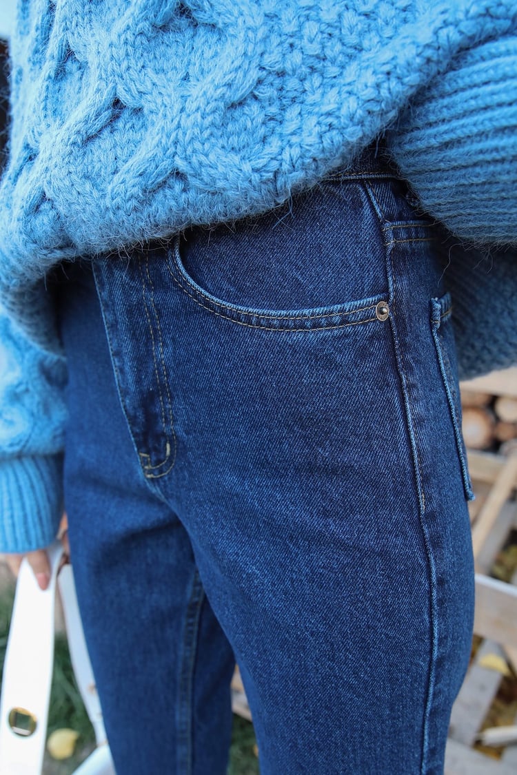 Lacivert Mom Jean