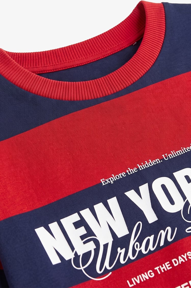 Lacivert New York City Baskılı Sweatshirt