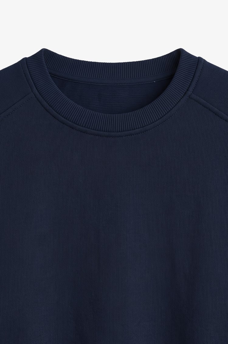 Lacivert Orin Bisiklet Yaka Sweatshirt