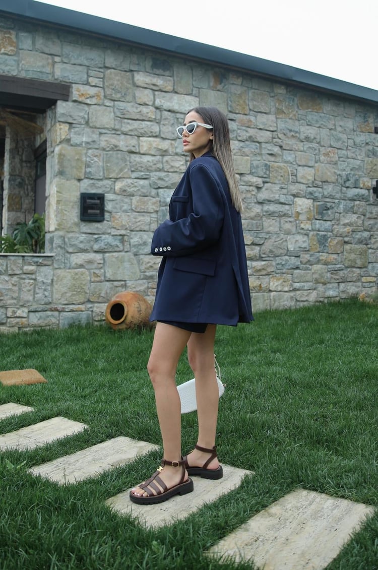 Lacivert Oversize Blazer Ceket