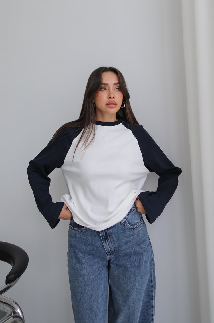 Lacivert Reglan Kol Sweatshirt