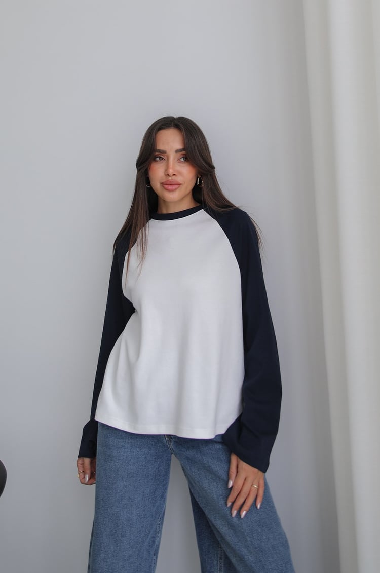 Lacivert Reglan Kol Sweatshirt