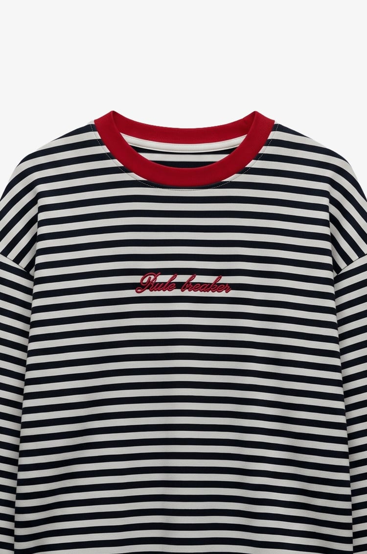 Lacivert Rule Breaker İşlemeli Sweatshirt