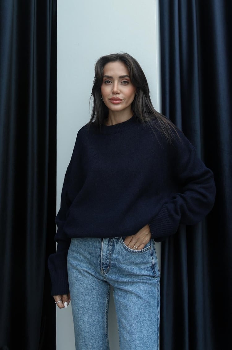 Lacivert Schafer Oversize Kazak