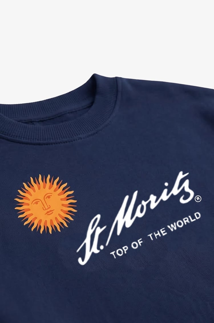Lacivert St Moritz Baskılı Sweatshirt