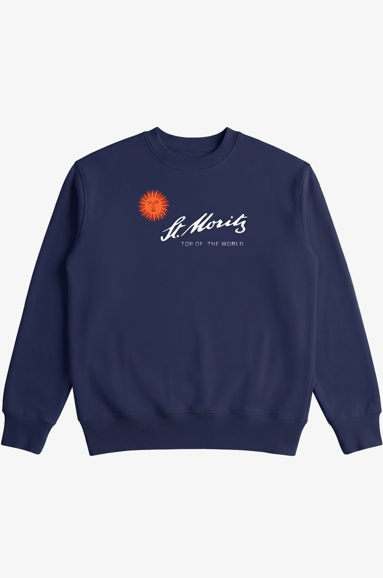 Lacivert St Moritz Baskılı Sweatshirt