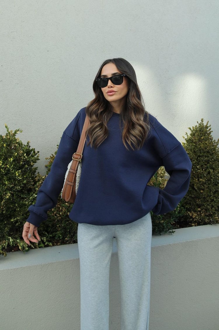 Lacivert Tove Basic Sweatshirt