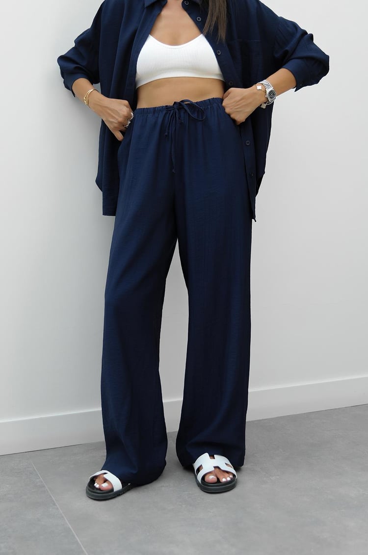 Lacivert Zano Gömlek Pantolon Takım