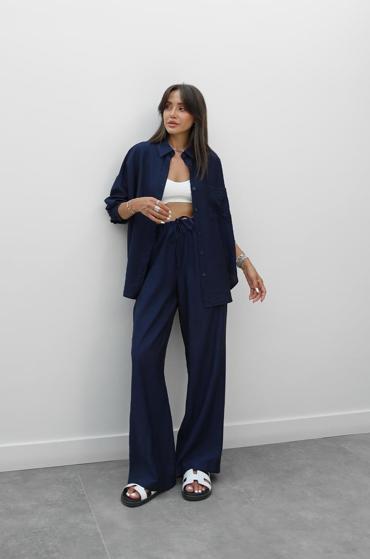 Lacivert Zano Gömlek Pantolon Takım