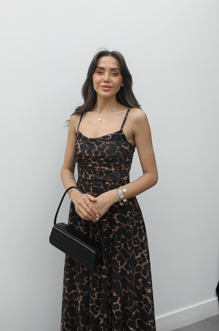 Leopar Volanlı Elbise