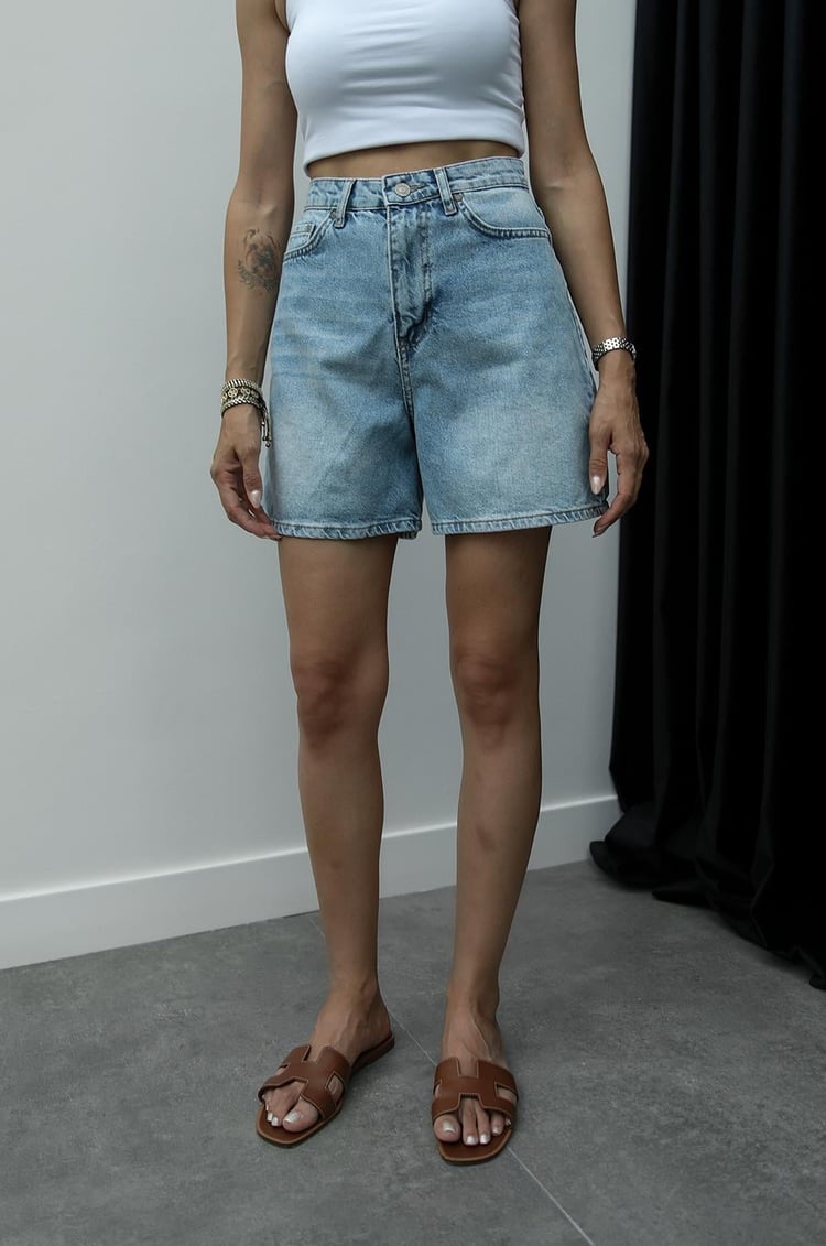 Mavi Basic Kot Şort