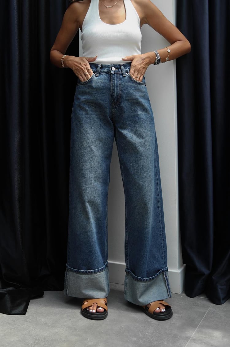 Mavi Cuffed Wide Leg Jean