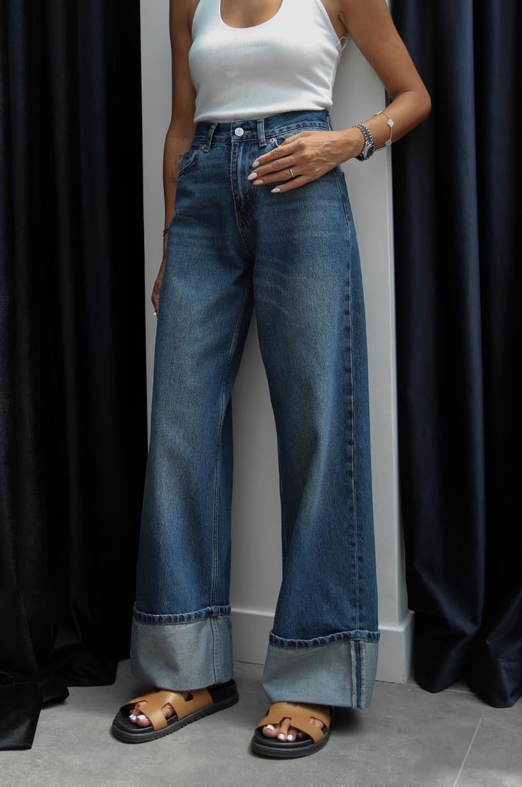 Mavi Cuffed Wide Leg Jean