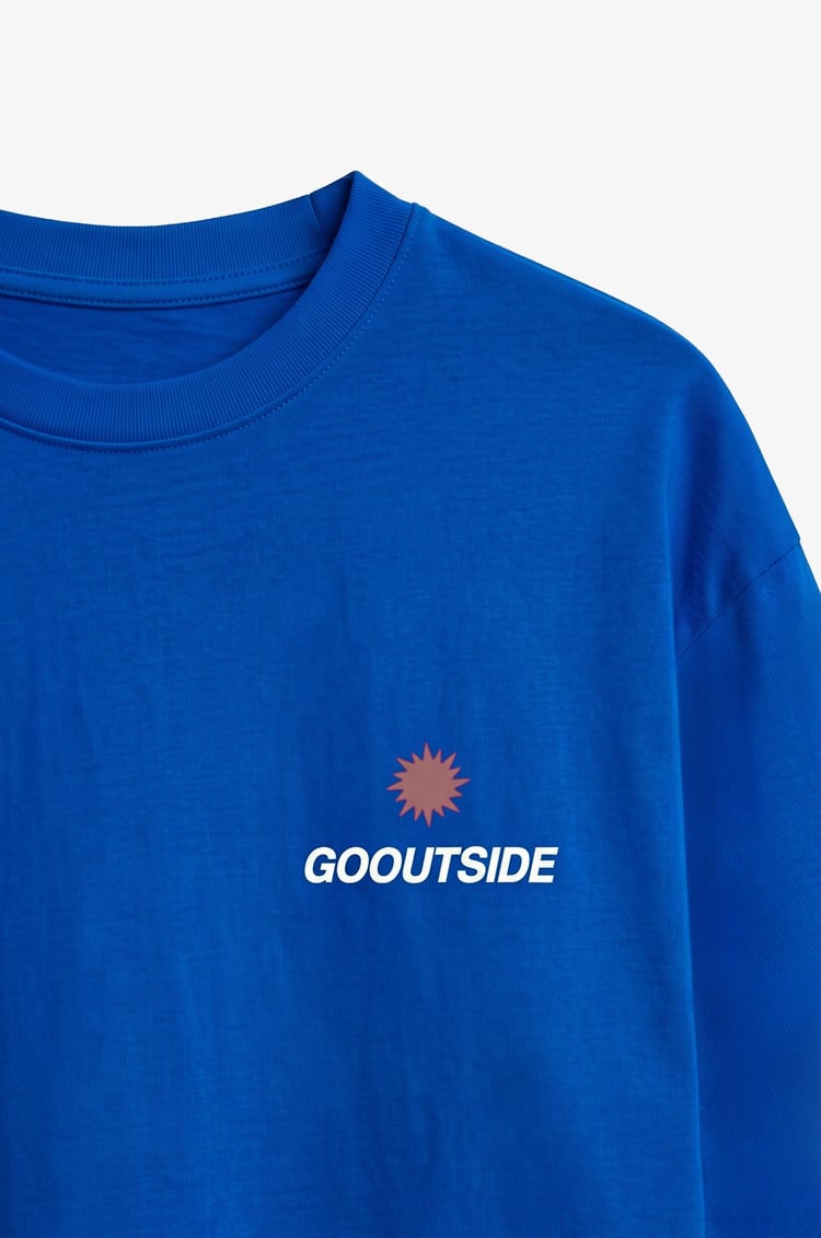 Mavi Go Outside Baskılı Sweatshirt 