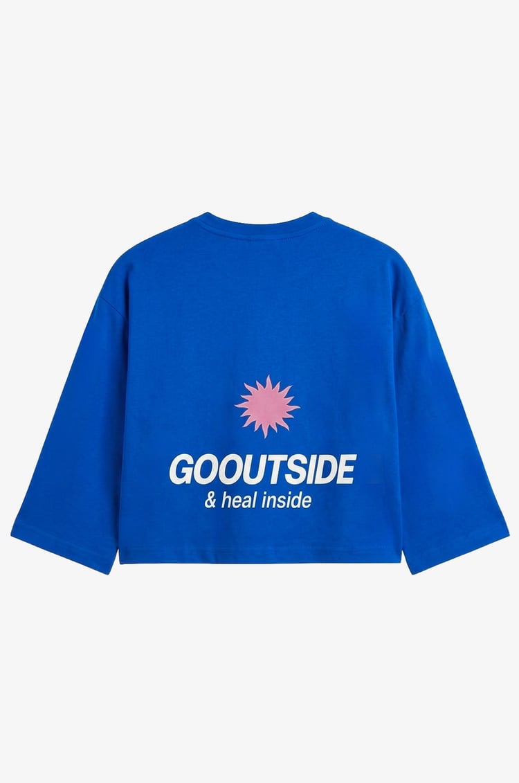 Mavi Go Outside Baskılı Sweatshirt 