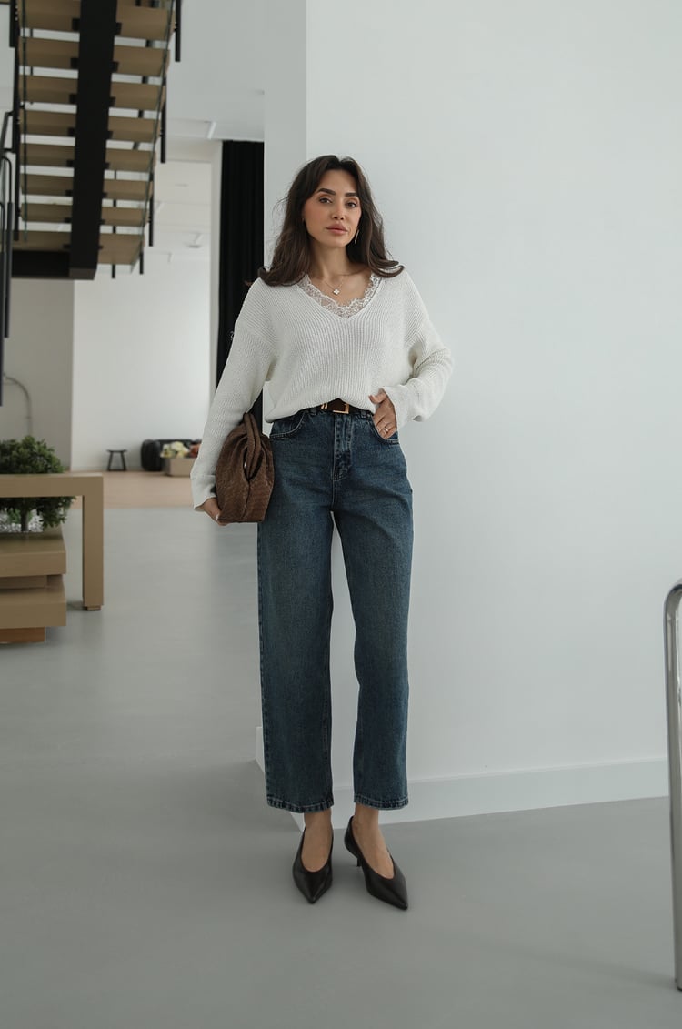 Mavi Kemerli Skater Jean