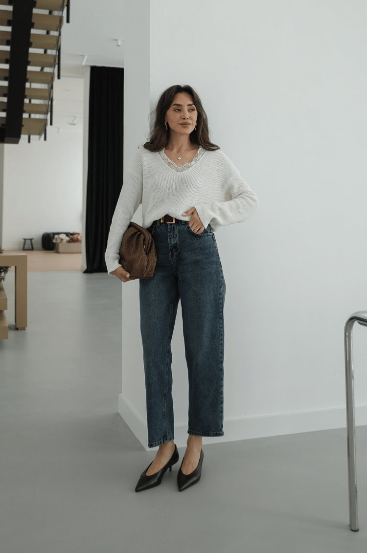 Mavi Kemerli Skater Jean