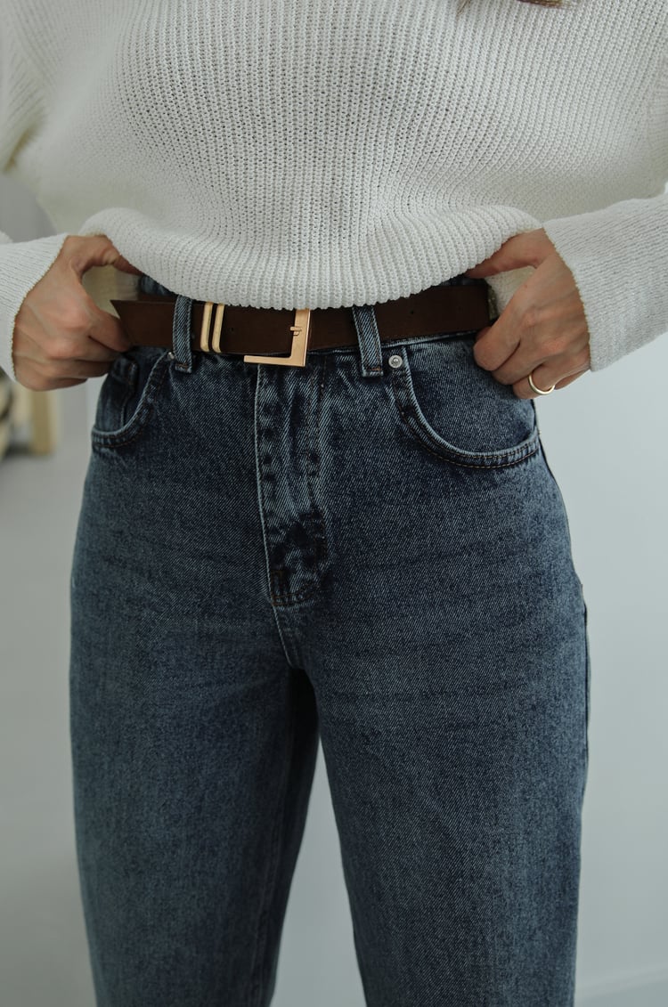 Mavi Kemerli Skater Jean