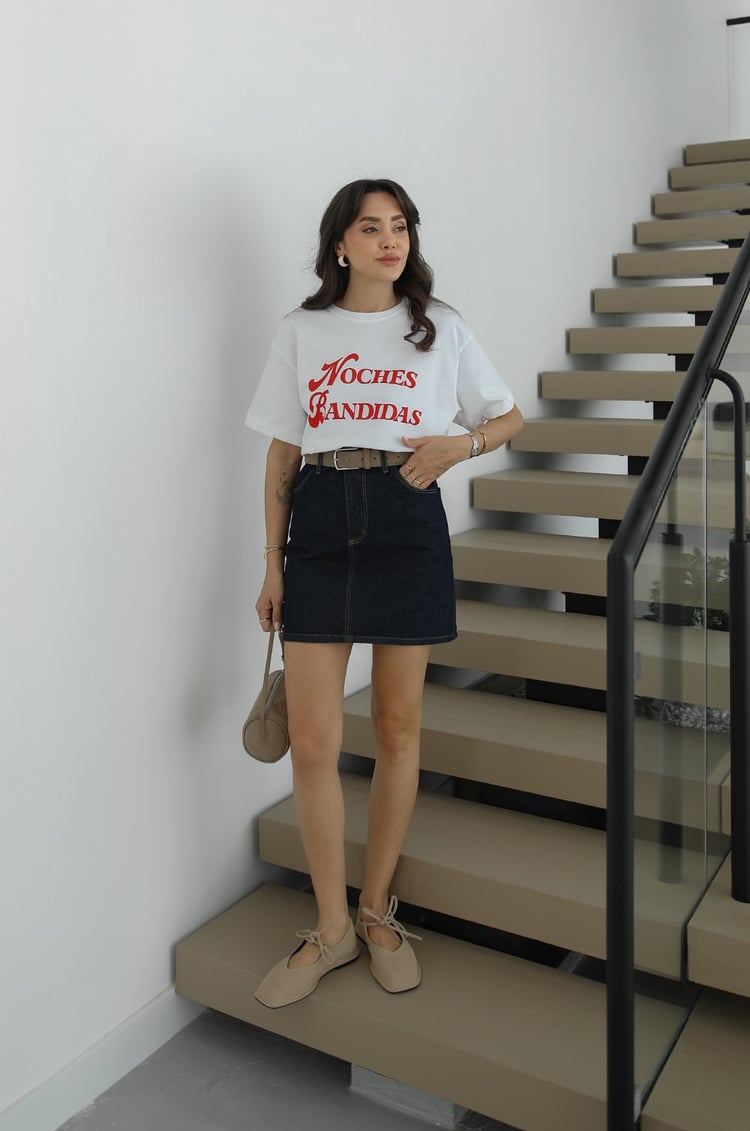 Mavi Kısa Denim Etek