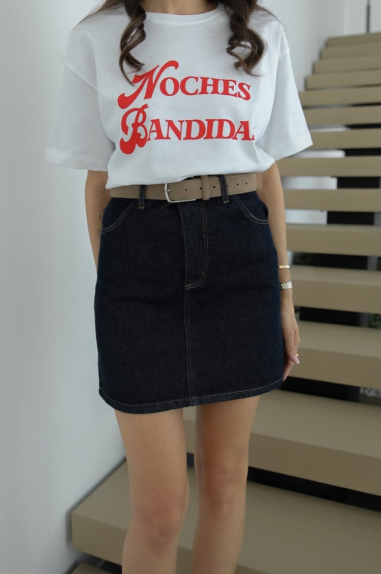Mavi Kısa Denim Etek