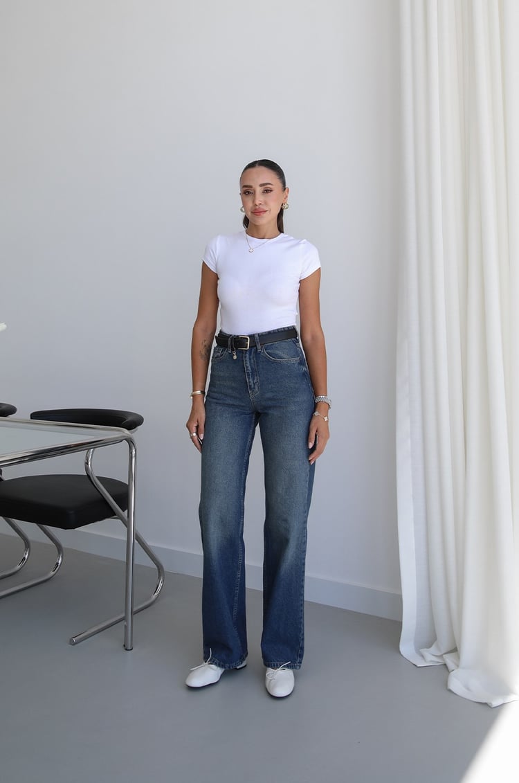 Mavi Kuzmina Yıkamalı Straight Jean