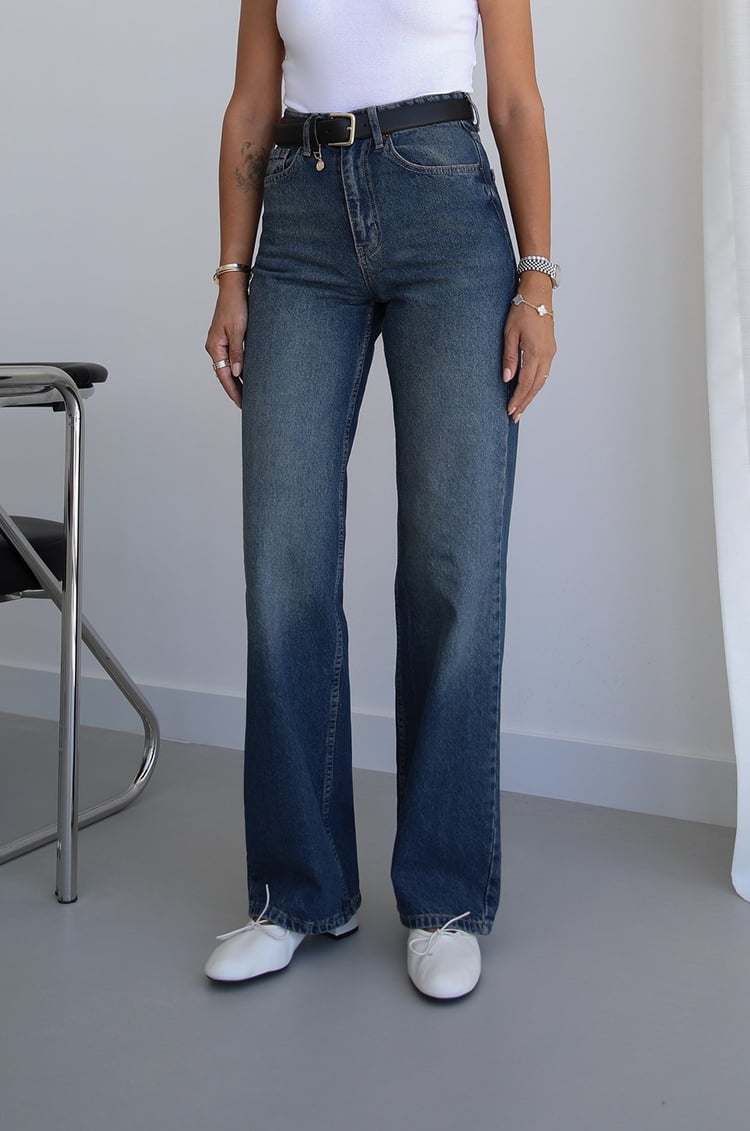 Mavi Kuzmina Yıkamalı Straight Jean