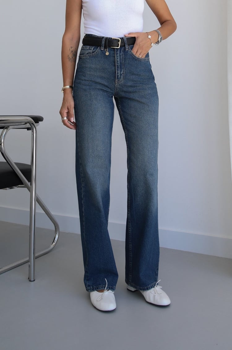 Mavi Kuzmina Yıkamalı Straight Jean