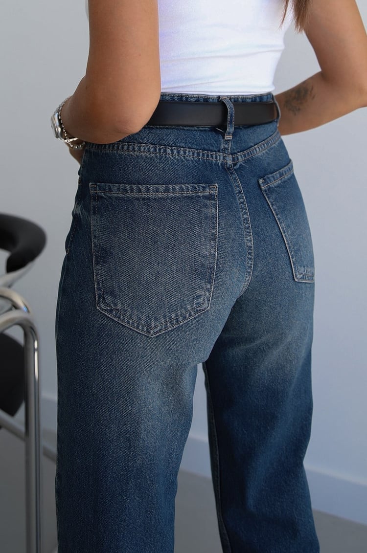 Mavi Kuzmina Yıkamalı Straight Jean