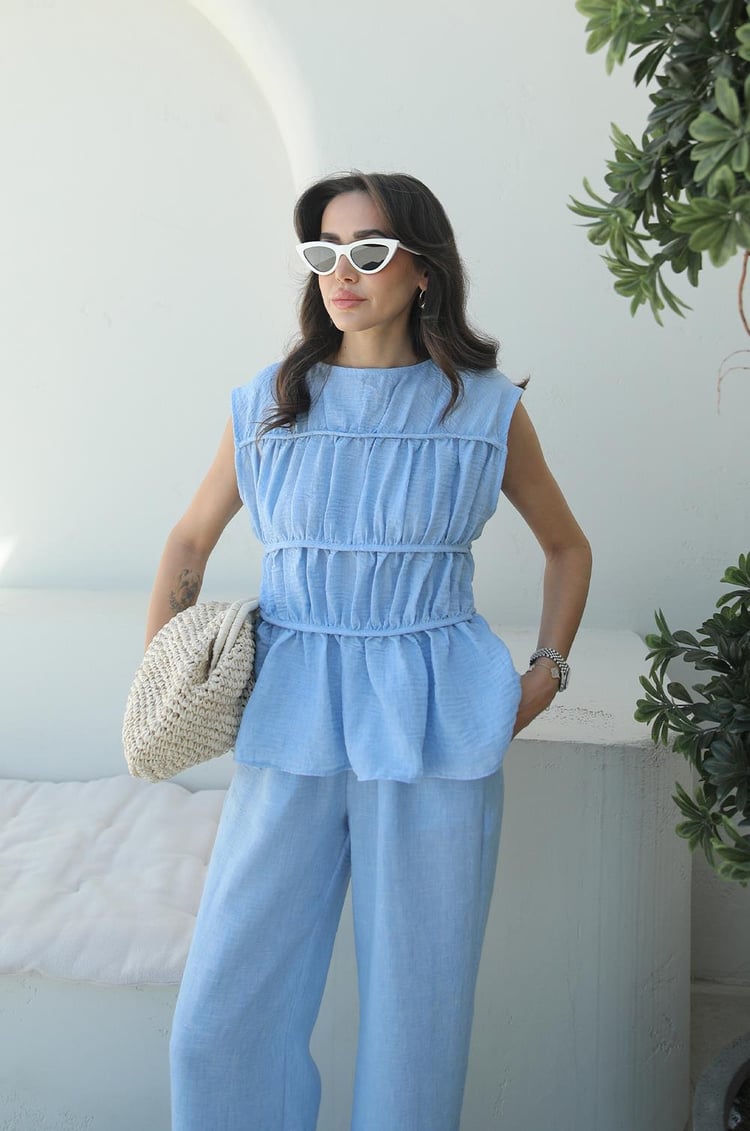 Mavi Layer Bluz Pantolon Takım