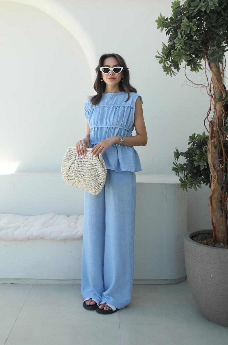 Mavi Layer Bluz Pantolon Takım