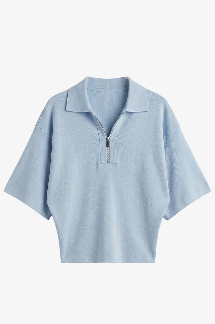 Mavi Loose Fit Polo Yaka Kazak