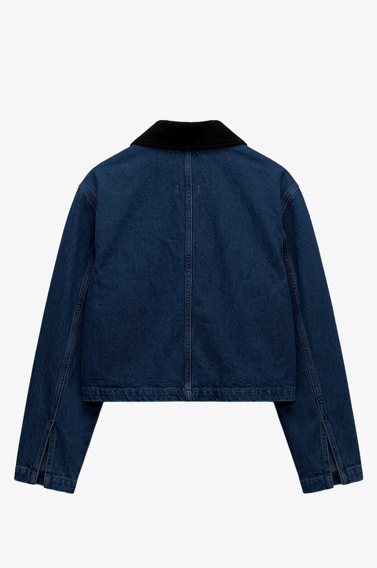 Mavi Önü Apolet Detaylı Denim Ceket