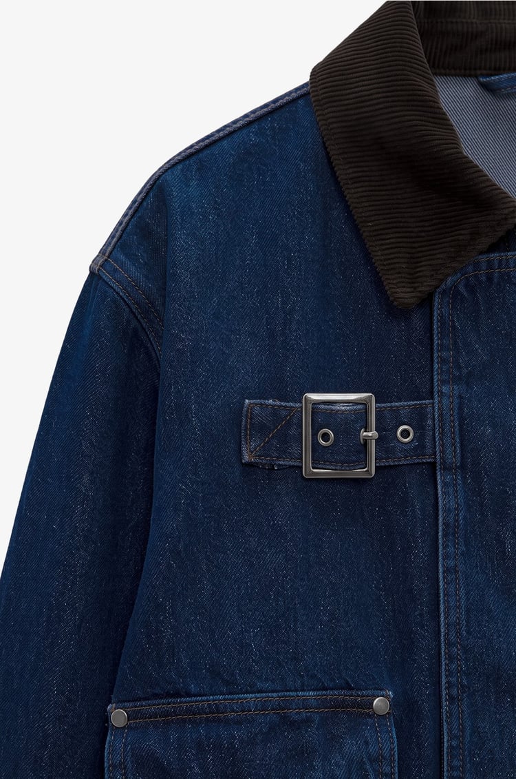 Mavi Önü Apolet Detaylı Denim Ceket