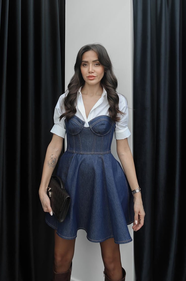 Mavi Walsh Askılı Denim Elbise