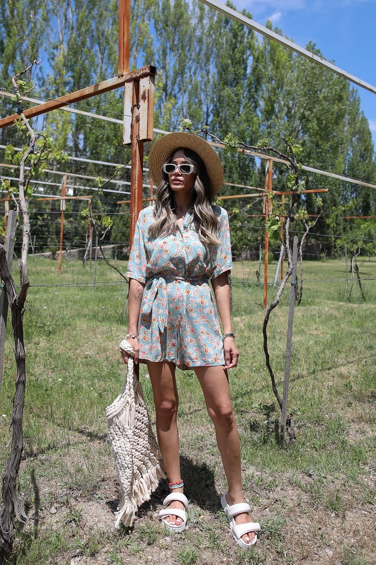 Mint Kuşaklı Viskon Tulum