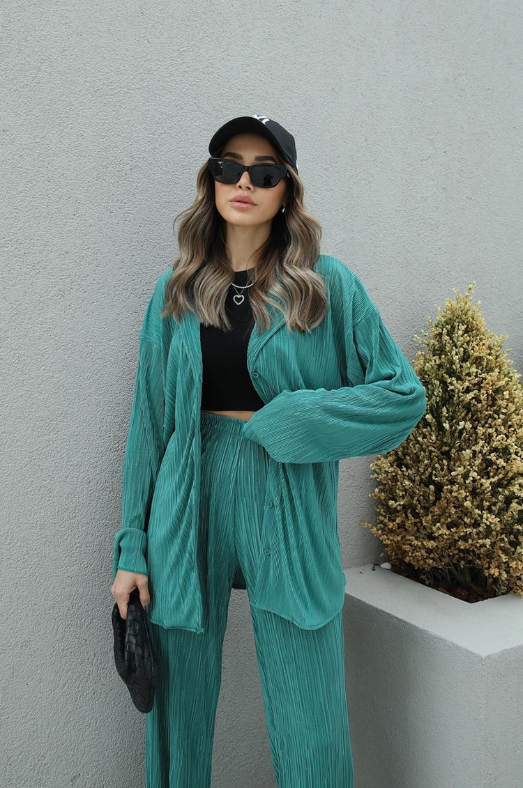 Mint Paça Önü Yırtmaçlı Piliseli Takım
