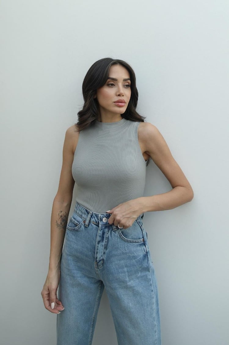 Mint Yeşili Halter Yaka Fitilli Atlet