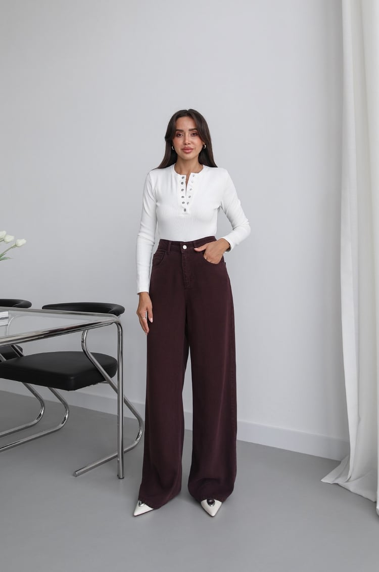 Mürdüm Lowell Wide Leg Jean