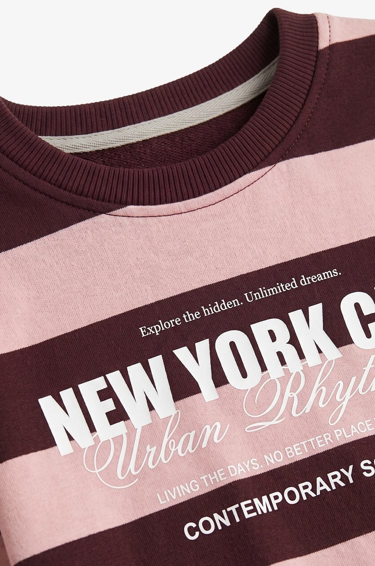 Mürdüm New York City Baskılı Sweatshirt