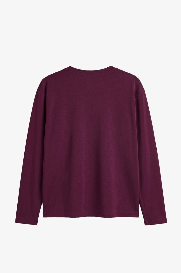 Mürdüm Tinta Bisiklet Yaka İnce Sweatshirt