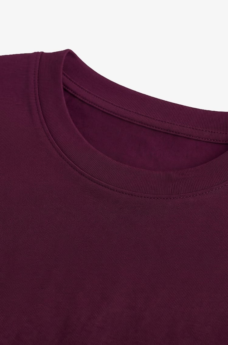 Mürdüm Tinta Bisiklet Yaka İnce Sweatshirt